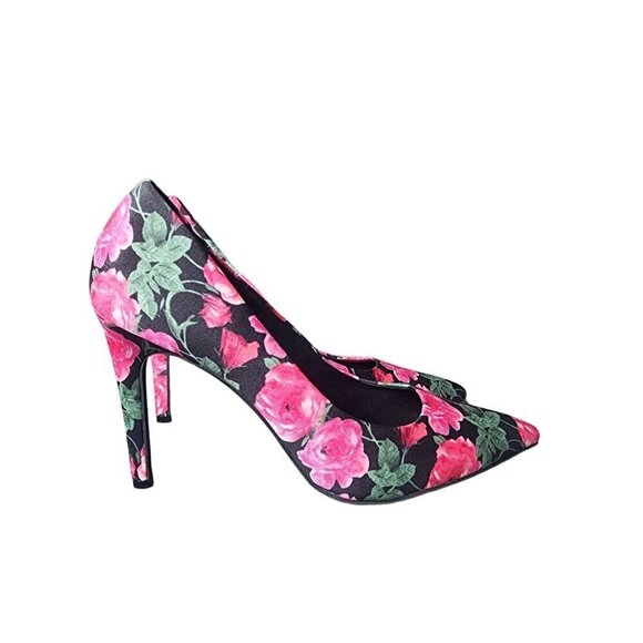 Christian Siriano Floral Pointed Toe Pump Pink Black Women's 10 - Picture 1 of 15